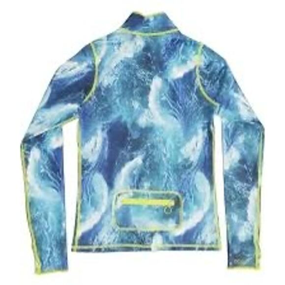 TUTUBlue Women’s Watercolor Ocean Blue Full-Zip Rash Guard Jacket Medium UPF 50+ - Picture 3 of 9